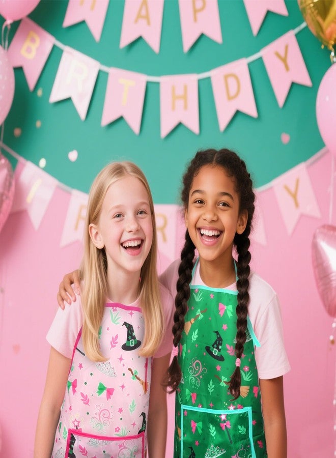 BAHABY 2 PCS Kids Apron Wicked Themed Aprons for Kids Adjustable Strap Cooking Baking Artist Crafts Gardening Aprons - Image 5